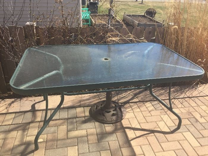 Patio table glass top $45 buy it now PAYPAL