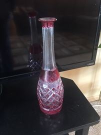 Cut glass decanter with cork $50 buy it now PAYPAL
