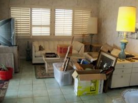 DRESSERS, SOFA, LAMPS, ART