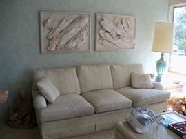 COUCH, ART, LAMP, TABLE