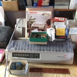 Oki Microline 391 turbo 24 pin printer with original instruction booklet and accessories