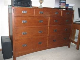Stickley dresser - Harvey Ellis Master Dresser based on a 1904 design.  White oak, dark copper hardware. (2002)