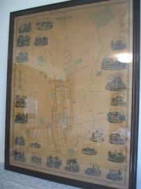 1857 Map of Somerville, NJ 46" wide x 58" high