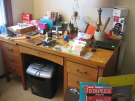 Paper shredder and office items.