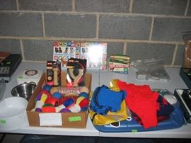 Dog toys, clothes, grooming table, etc.
