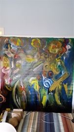 Wall Size Abstract Oil on Canvas