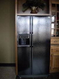 Side by Side black refrigerator