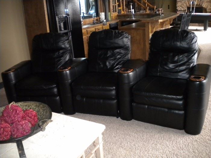 Leather theater seating