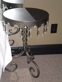 Accent table with chandelier tear drops