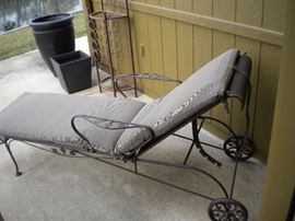 Wrought iron chaise lounger
