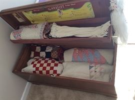 The cedar chest is not for sale but all the amazing old quilts are!!!!