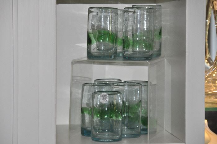 Blown Glass beverage glasses, set of 10