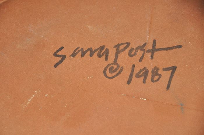 Ceramic pieces are signed either by Sara Post or TS Post