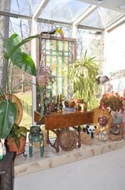 Fabulous Bay window filled  plants, pottery and more!
