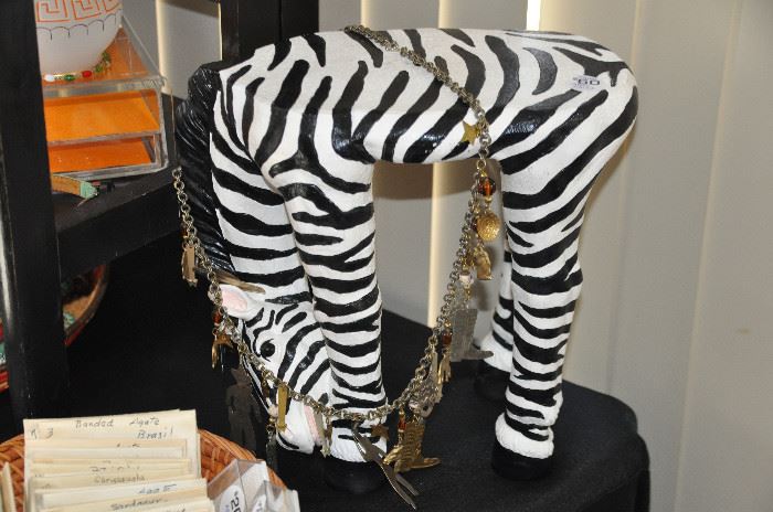 Painted Zebra stool or reser! 