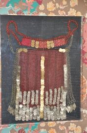 Framed antique ceremonial African headdress 