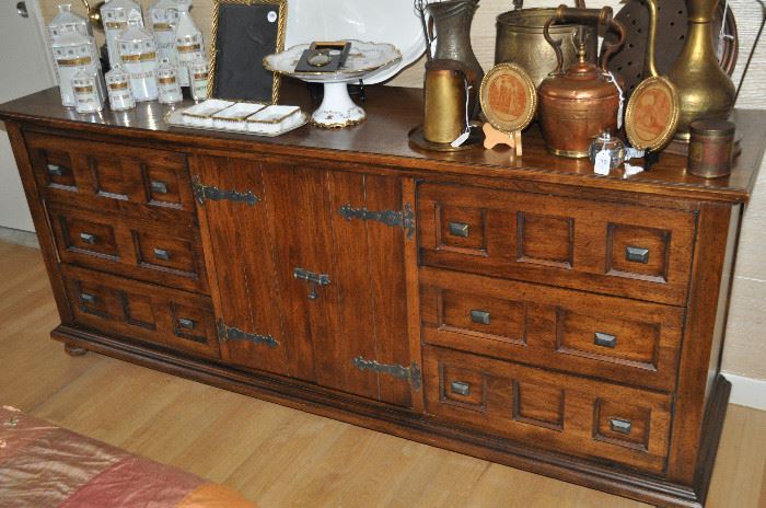 Matching vintage 6 drawer triple dresser with 3 lingerie inside drawers