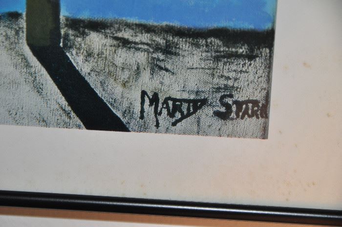 Marty Starr signed "Hoops" framed art