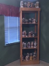 one of a pair of open display shelves
