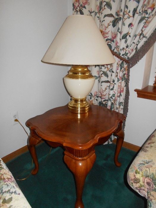 One of End Tables and Lamp