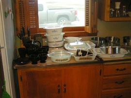 Ruby Red, Corning Ware, etc. 