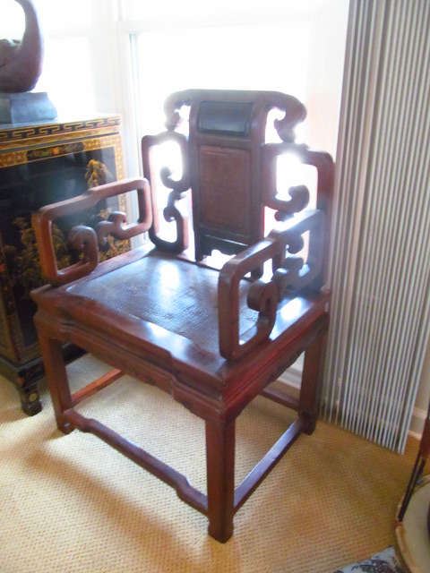 Antique elm wood Majong Chair over 188 Years old
