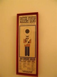 Vintage Framed Marine Band Concert Poster