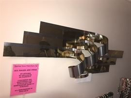 BEAUTIFUL MODERNIST METAL WALL ART SIGNED