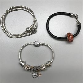AUTHENTIC PANDORA CHARMS, CLIPS, MURANO BEADS AND BRACELETS