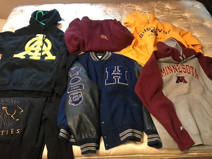 College Sweatshirts and Hopkins Jacket