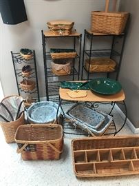 Longaberger  Baskets, Shelves and Table