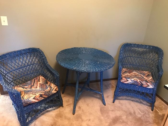 Vintage Wicker Table and Chairs