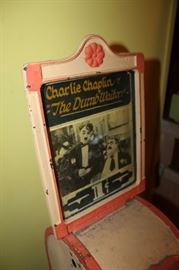 Vintage Mutoscope, "The Dumb Waiter" by Charlie Chaplin, in unworking condition, need 2 parts/gears, flip cards intact