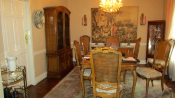 Dining table, china cabinet, buffet