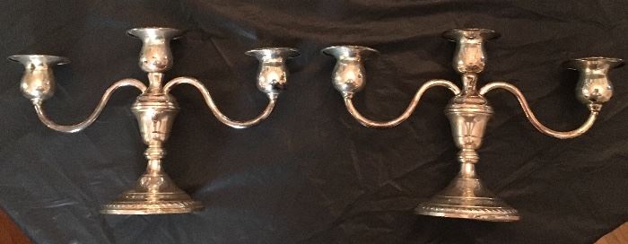 Preisner Sterling Weighted Candle Stick Holders / Candleabra 