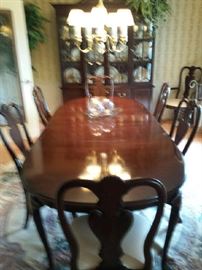 Ethan Allen dining room table 8 chairs and cabinet $4000.00