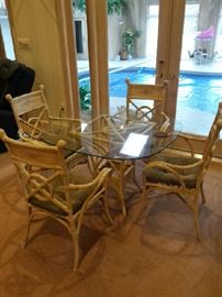 Glass table and 4 chairs $350.00