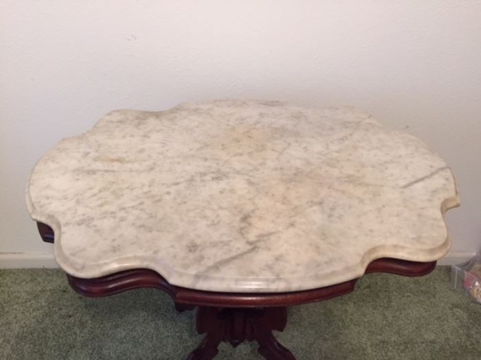 Marble on Victorian parlor table #1