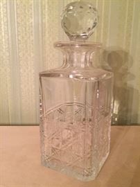 Square cut crystal decanter