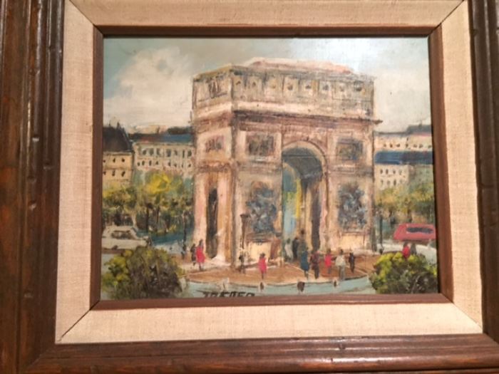 "The City" Arc d'Triomphe oil painting (signed Tretler)