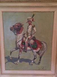 Psasceki Equestrian oil painting 20"w x 24"L