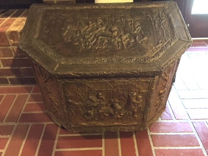 Brass plantation woodbox.  Came from Linwood Plantation across the river from Natchez.