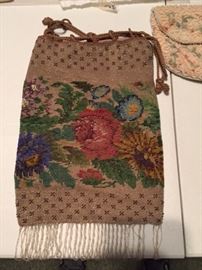 Antique flower beaded purse 