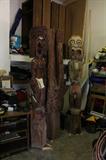 Three 7 foot authentic tiki poles.