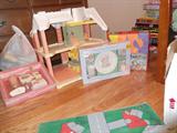 Cute little girl doll house, precious moment dishes etc. Great for the little princess in your life!