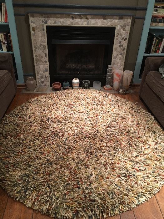 Crate and Barrel Paolo multi color shag rug
