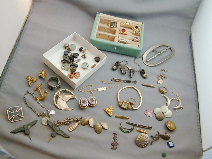 Assorted Costume & Fine Jewelry - gold rings, gold watch