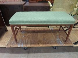 PAIR OF MATCHING WICKER BENCHES 