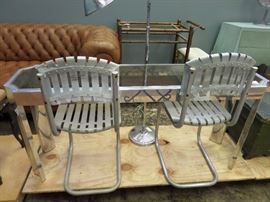 SOFA TABLE, PATIO CHAIRS