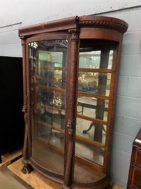 ANTIQUE CHINA CABINET, GLASS SHELVES